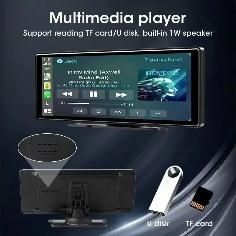 Autoradio universel avec écran de 10,26 pouces, lecteur multimédia, WIFI, vidéo, sans fil, Carplay, Android Auto, double Bluetooth 5.0, FM, USB, moniteur