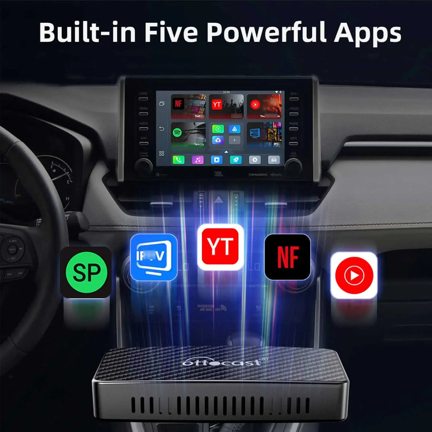 Adaptateur Android Auto CarPlay sans fil OTTOCAST Play2Video Pro pour YouTuber pour NetFlix Accessoires de voiture pour Lada HAVAL HYUNDRI - Ottocast