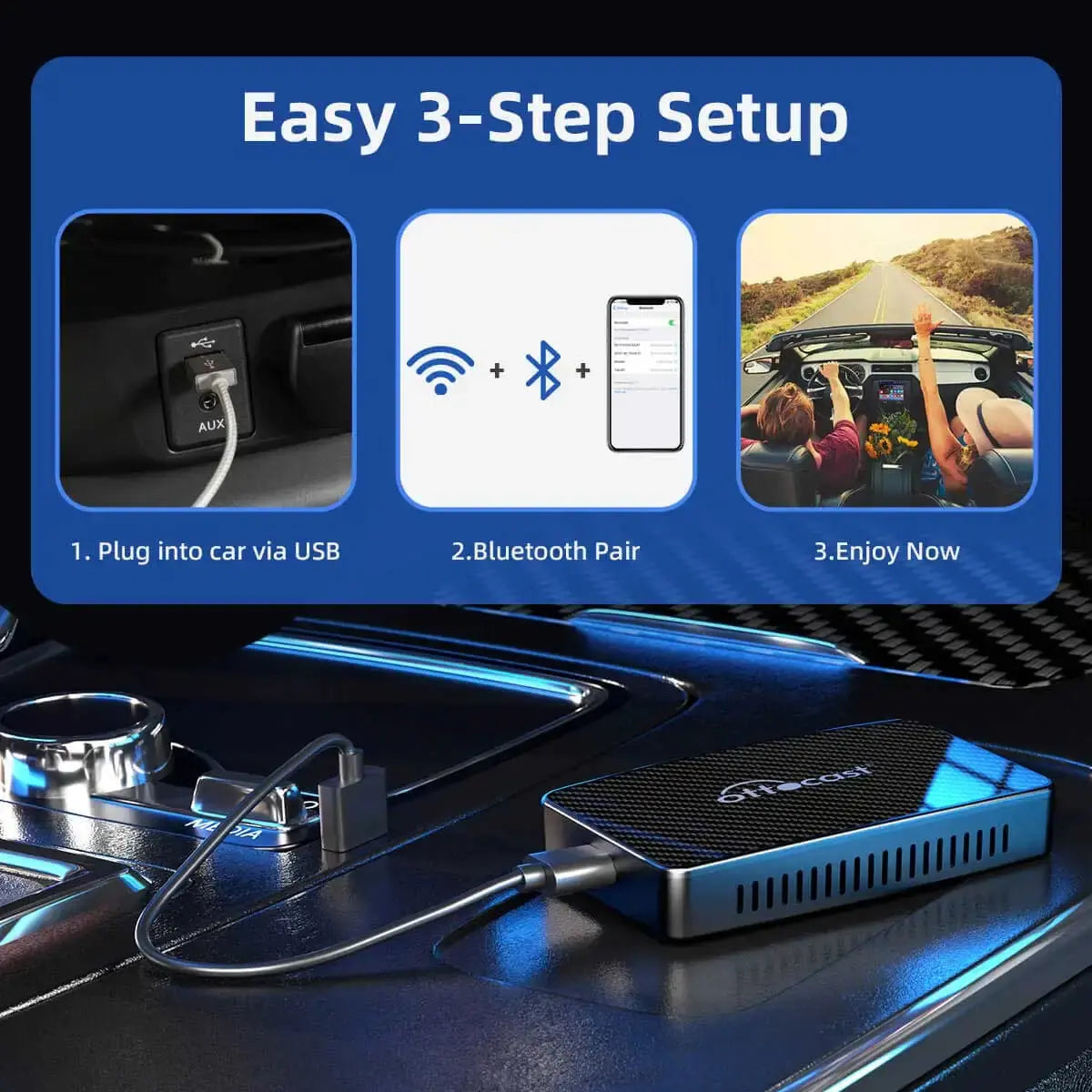 Adaptateur Android Auto CarPlay sans fil OTTOCAST Play2Video Pro pour YouTuber pour NetFlix Accessoires de voiture pour Lada HAVAL HYUNDRI - Ottocast
