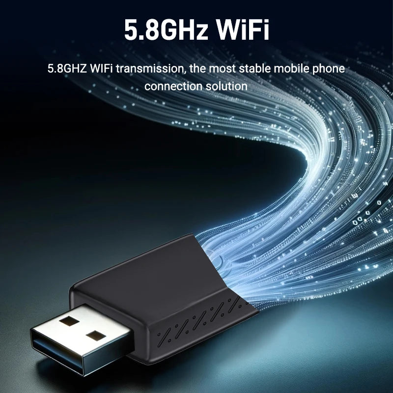 Mini adaptateur CarPlay sans fil 2 en 1 et adaptateur sans fil Android Auto Plug and Play Auto pour 99 % des voitures OEM