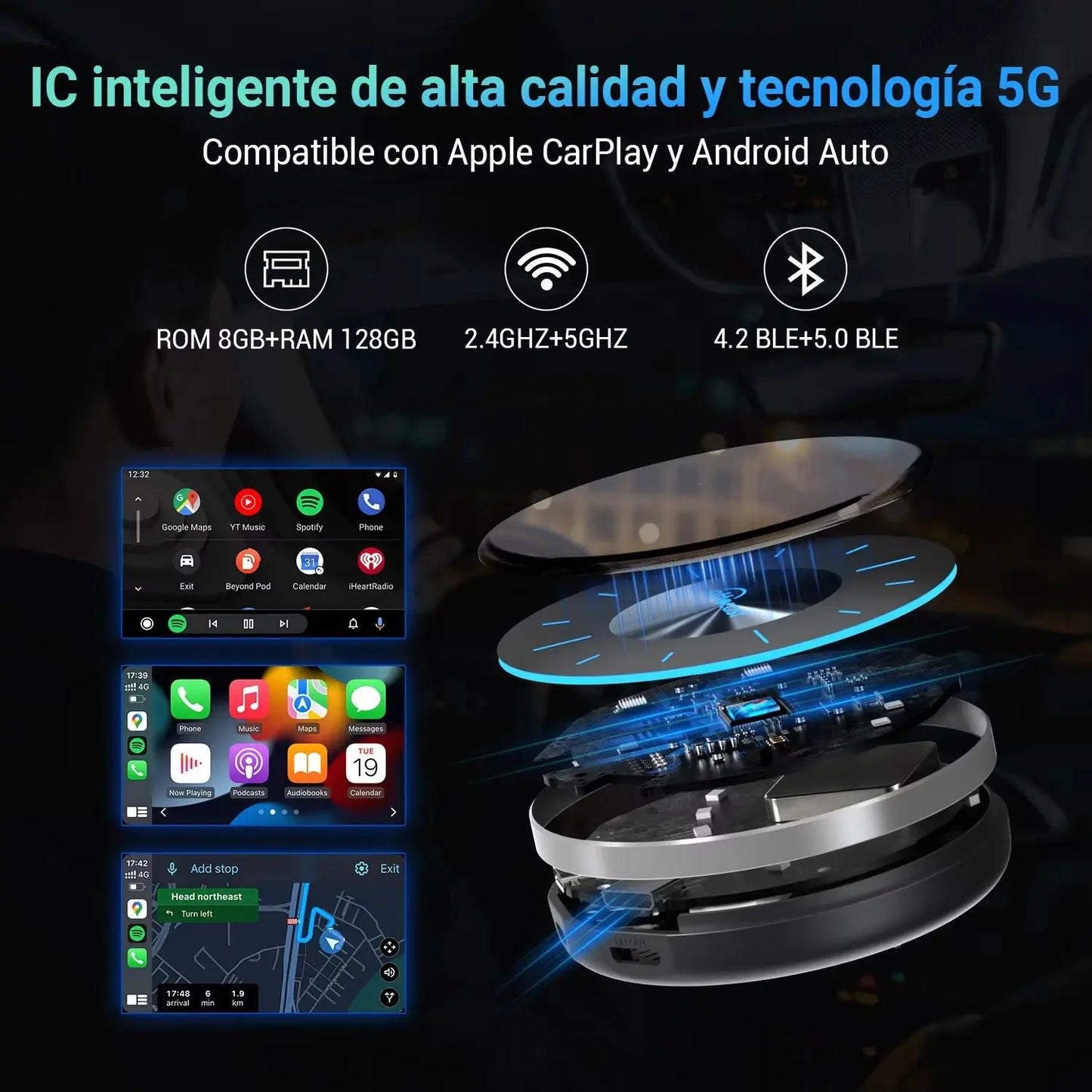 OTTOCAST OttoAiBox P3 CarPlay AI Box sans fil Android Auto TV Box mini HDMI pour Renault Lada Kia Hyundai VW Accessoires de voiture - Ottocast