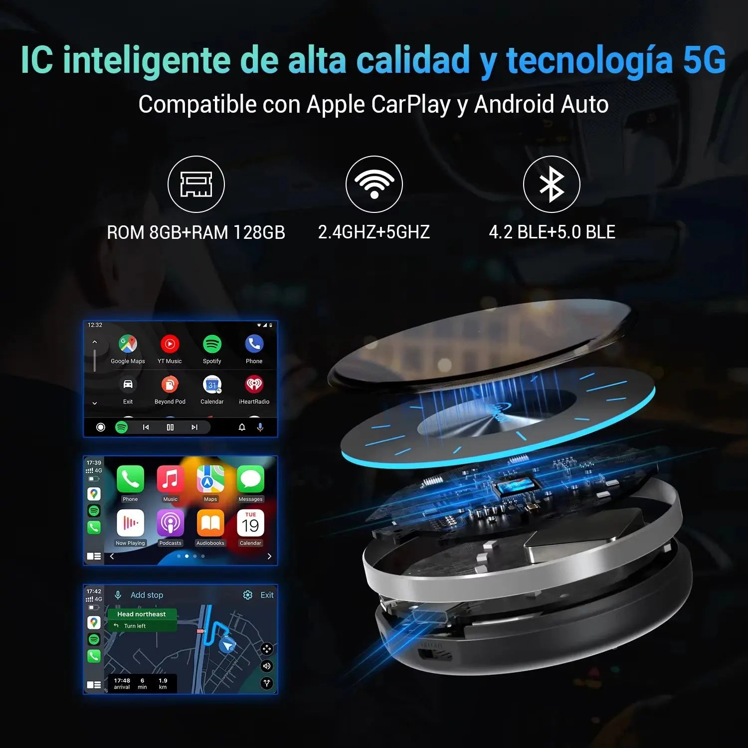 OTTOCAST OttoAiBox P3 CarPlay AI Box sans fil Android Auto TV Box mini HDMI pour Renault Lada Kia Hyundai VW Accessoires de voiture - Ottocast