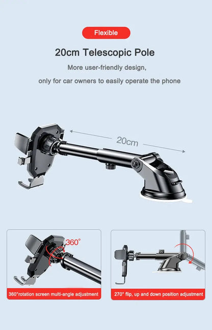 Support de téléphone portable universel à ventouse pour pare-brise de voiture, support de téléphone portable à 360° pour smartphones de 4 à 7 pouces, nouveauté 2025 - Ottocast