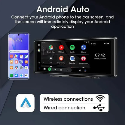 Autoradio universel avec écran de 10,26 pouces, lecteur multimédia, WIFI, vidéo, sans fil, Carplay, Android Auto, double Bluetooth 5.0, FM, USB, moniteur